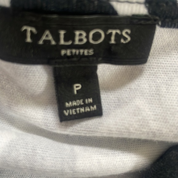 Talbots Woman's Black & White Floral Print Dress size P - Picture 5 of 7